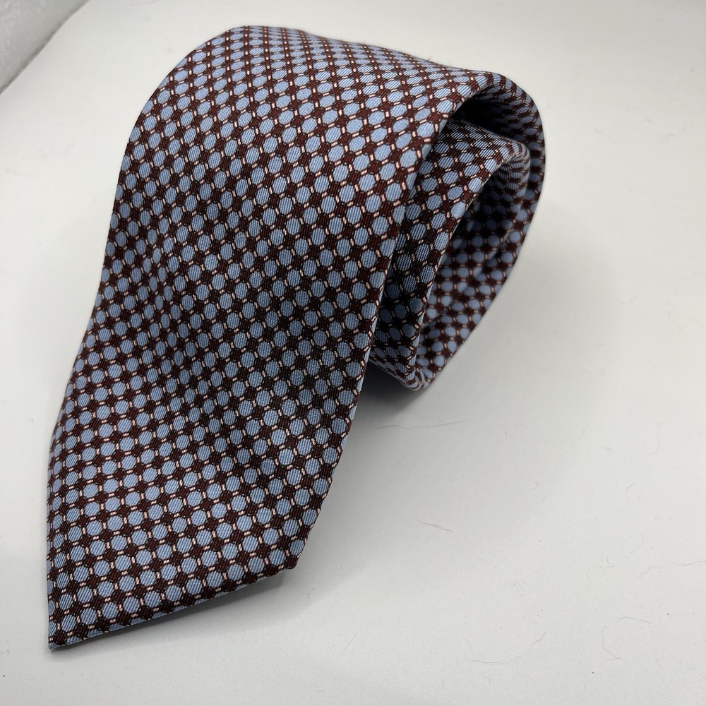 Pal Zileri Blue Geometric Silk Luxury Tie Made In Italy